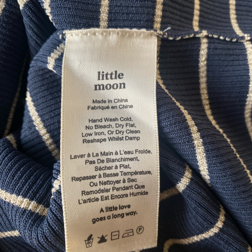 Airtzia Little Moon Verbena Navy Striped Polo Knit Shirt Relaxed Fit - Picture 5 of 7
